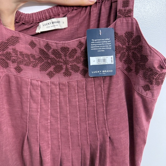 Lucky Brand Square Neck Embroidered Tank Size L - Picture 3 of 4